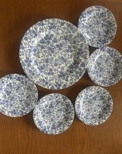 お値下げ中❗️Royal selection Blue vineケーキ皿6点セット