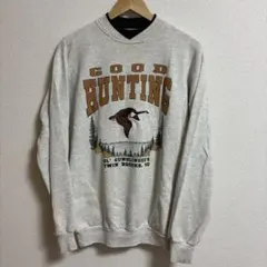 【アメリカ製】鴨 カモ キジ 鳥 アニマル プリント 刺繍 スウェット