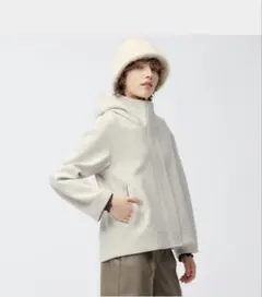 GU コージーメルトンショートフーディコート【新品未使用タグ付き】