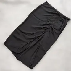 b3616 H&M【EUR42】ブラック タイトスカート ギャザーデザインのサムネイル