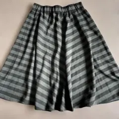 scroll ストライプ柄フレアスカート Lサイズ