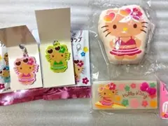 日焼けキティ 4個 ダイソー アクセサリーケース ストラップ キーホルダー