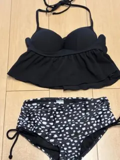 レディース水着ビキニセットアップ ★ブラック★M スリットスカート付き