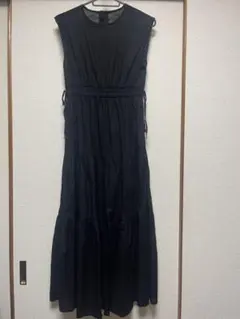 N.NATURAL BEAUTY BASICコットンロングワンピース 黒Sサイズ