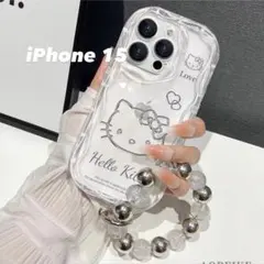 iPhone 15 ハローキテイ ちゃん スマホケース ストラップ付き
