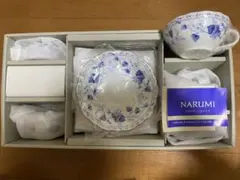 ナルミ 青い花柄 ティーカップ&ソーサー 5セット ボーンチャイナのサムネイル