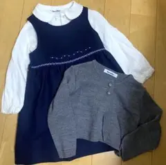 ３点セット　familiar ワンピース　ブラウス　カーディガン　100cm