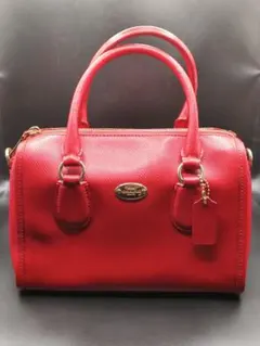 COACH F33329 ミニボストンバッグ 赤 2WAY 美品