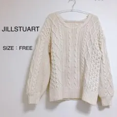 【美品】JILLSTUART アイボリー ケーブルニットセーター フリーサイズ