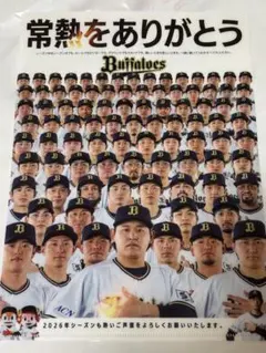 オリックスバファローズ　クリアファイル【非売品】常熱をありがとう！！⭐︎