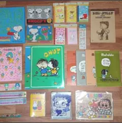 【未使用品】スヌーピー他 昭和レトロ グッズ まとめ売り 下敷き 文房具