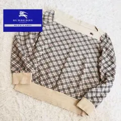 バーバリーブルーレーベル　ノバチェックトップス　トレーナー　ボートネック