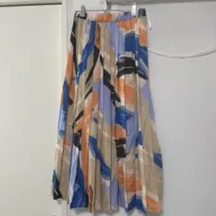 美品✨エミリオプッチ シルク混 ラップ風スカート ボタニカル柄 ブルー