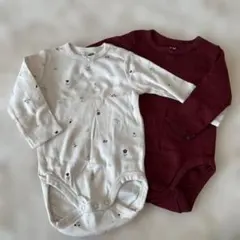 H&M オーガニックコットンロンパース 2枚セット 60㌢