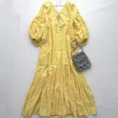 極美品✨サラマリカ コットンリネン 刺繍レースガウンワンピース