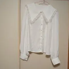 アンクルージュ　ブラウス白　レース付き