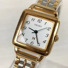 稼働・新品電池】SEIKO セイコー ノイエ 腕時計 オーバル ゴールド 青