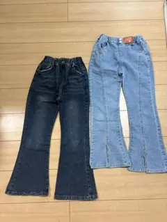shein キッズデニム　フレアデニムパンツ　140 セット