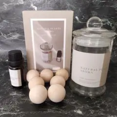 新品未使用　ナチュラルプランツ　　ガラス瓶　アロマオイル　ウッドボール