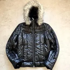 00s archive 光沢中綿ジャケット ファー Y2K お兄系 短丈