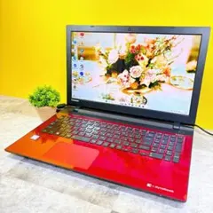 SSD搭載✨Windows11✨第7世代 フルHD カメラ付き 薄型 おしゃれ赤