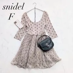 スナイデル/フレアワンピース/ベージュドットチュール/Fサイズ