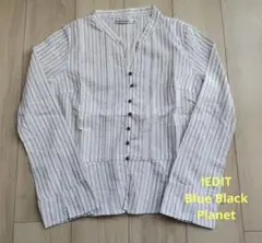 【未使用】Blue Black Planet ストライプ柄 カフタンブラウスのサムネイル