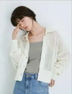 アダムエロペ【一部直営店舗・WEB限定】メッシュカーディガンのサムネイル