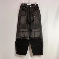【未使用】CHIKASHITSU＋ HIGH/ワイドストレートカーゴデニムパンツのサムネイル