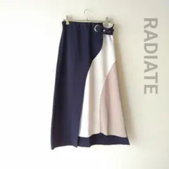 美品 RADIATE/ラディエイト 切り替えロングスカート ネイビー サイズ38