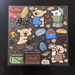 ぷっくりシール カフェモルチーズ 犬 キャラクター シール ステッカー