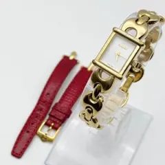 稼働 GUCCI 6300L 腕時計 チェンジベルト ゴールド 白文字盤3480 