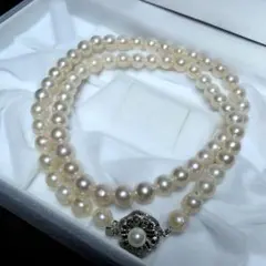 テリ強 鑑別書付き アコヤ パール ネックレス 6.5〜7.0 約32.2g