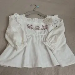 mamarakuキティーちゃん刺繍付きフリルシャツ