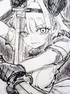 手描きアナログイラスト　東方project魂魄妖夢　ファンアート