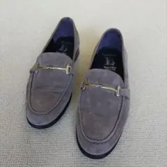 Luca Grossi イタリア製スエード ビットローファー グレーベージュ