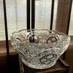 クリスタルガラス 鉢 ボウル 花柄カットのサムネイル