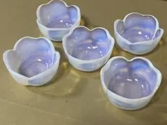 ほたる花 ミニ小鉢 5客セット カメイガラス オパルセントガラス 希少品