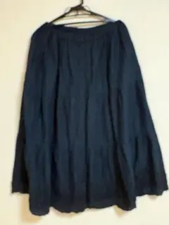 黒 フレアロングスカート ウエスト　SamansaMos2