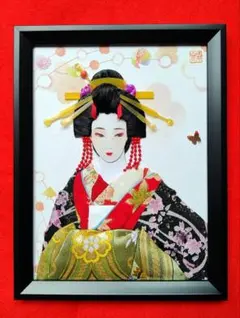 届かないくちづけ｜猫と着物女性 額装 切り絵アート HANZURO - メルカリ
