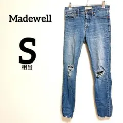 Madewell レディース　スキニーデニム【S】ブルー　ダメージ加工