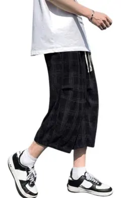 チェック柄パンツ Lサイズ 黒とグレー