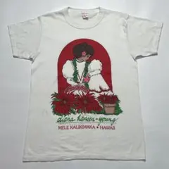 80s ダイアナハンセン USA製 アートTビンテージTシャツ L 白 8528 