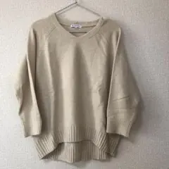 【美品】GLOBAL WORK マシュマロVネックニット アイボリー　M