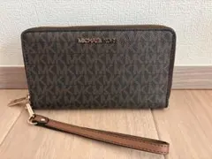 MICHAEL KORS マイケルコース 長財布 ブラウン ラウンドファスナー