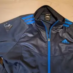 【美品・Lサイズ】アディダス CLIMALITE トラックジャケット 紺×青
