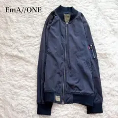 エマワン MA-1 ジャケット ダブルジップ ロゴ刺繍 ゆったり カジュアル