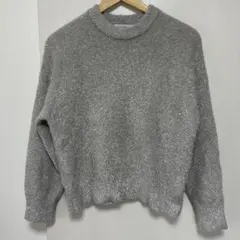 【美品】any FAM ラメニット　長袖　グレー　フリーサイズ