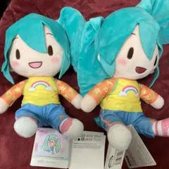 初音ミク ぬいぐるみ 2体セット　オシャレ魔女　ふわぷち　マスコット　未使用
