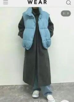 ANAP♡新品タグ付き♡フェイクダウンオーバーベスト♡ライトブルー♡フリー♡